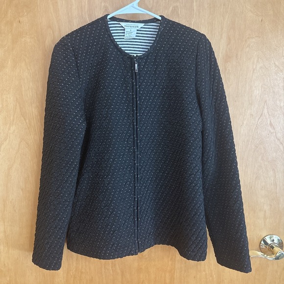 EXCLUSIVELY MISOOK‎ Black Gold Full zip cardigan jacket Womens Small - Picture 1 of 12